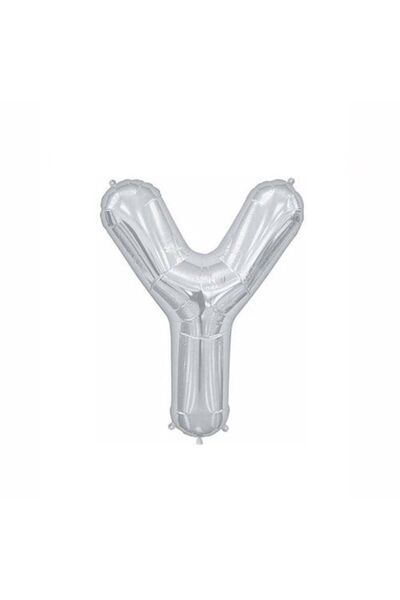 Partioutlet بالون فضي على شكل حرف Y صغير 35 سم