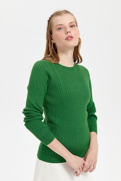 Desen Triko Pulover de damă fără cusături cu decolteu cu model - K.Yosun