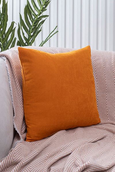 ÖZENEV Orange Throw Pillow Cover Decorative Plain Simple Panoroma-106 Punchable Punch