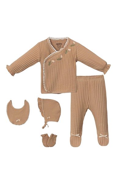 Necix's Daisy Patterned 5-Piece Hospital Discharge Set for Baby Girl