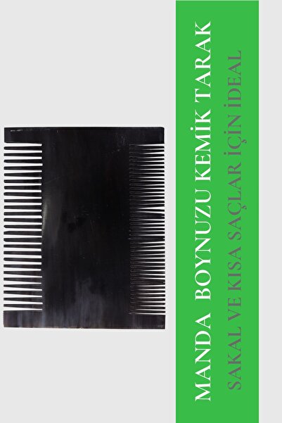 Efsoon Organics Manda Boynuzdan Tarak Doğal Kemik Tarak Bit Tarağı Sakal Tarağı