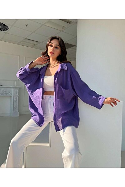 BUTİKKCE Oversize Düşük Omuz Gömlek