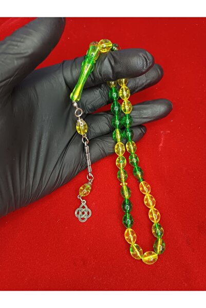 Mos Tespih Mărgele de rugăciune din chihlimbar pudră verde - Culoare Cumbu