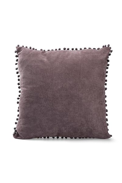 ÖZENEV Gray Pompom Throw Pillow Cover with Color and Size Options Decorative Plain Simple Punch Panoroma