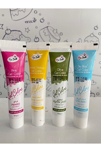 Dr. Gusto Jel gıda boyası 50 gr Pembe Limon sarısı zeytin yeşili gök mavi