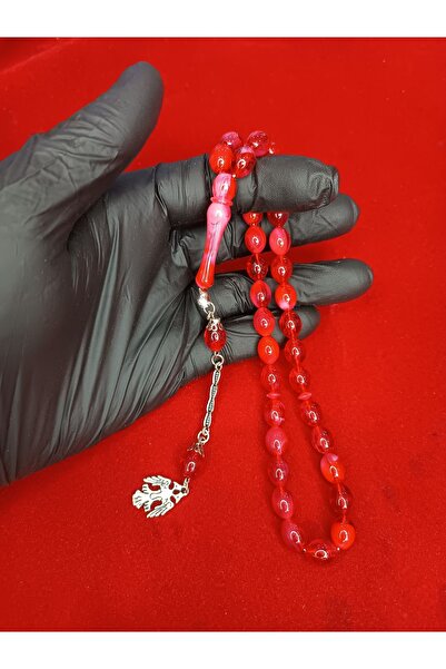 Mos Tespih Mărgele de rugăciune din chihlimbar pudră - moară roșie
