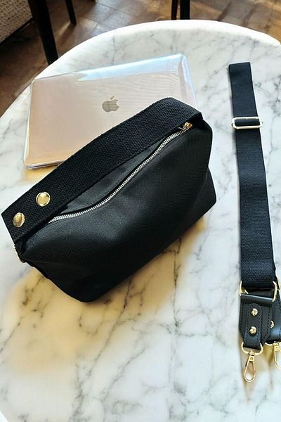 BAHELS Trendy Black Canvas Women's Hand and Shoulder Bag