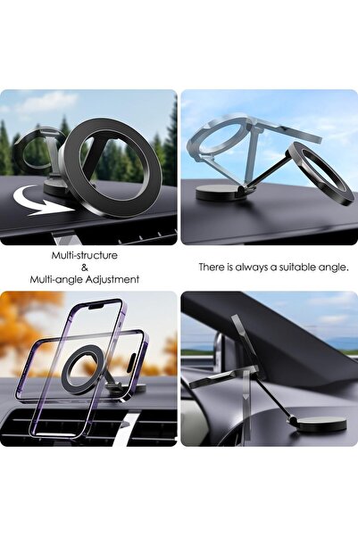 Deppo Trend İphone 11-12-13-14-15-16 Plus-17 Pro Max Uyumlu Magsafe Manyetik Mıknatıslı Araç Içi Telefon Tutucu