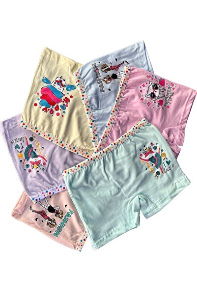 Dondeza Boxeri pentru fete imprimate Dondeza - Pachet de 6 culori pastelate