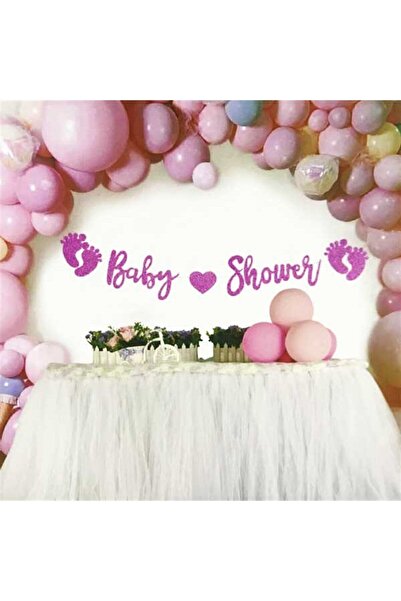 Partioutlet Baby Shower Banner Pembe