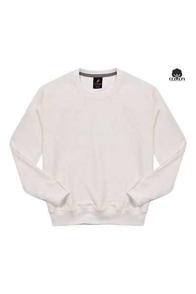 Cottonland Baxter Men's Sweatshirt - Three Thread, No Ribbon, O Collar, Basic Cotton, Bone