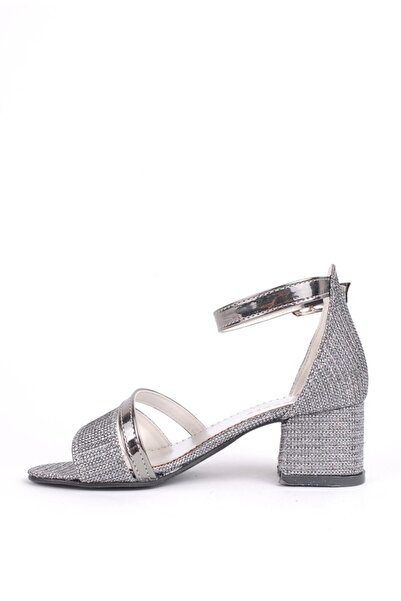 Rıdvan Çelik Pantofi de seară pentru fete, platină, cu cataramă, cu toc