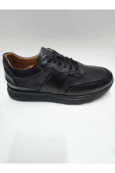 Dr.Flexer Dr Flexer Genuine Leather - Orthopedic Black Men's Shoes, Lace-Up
