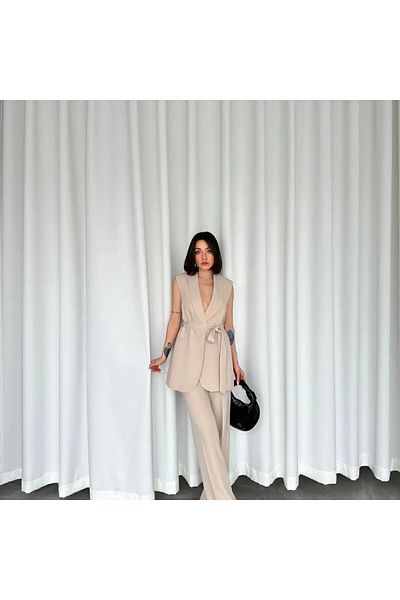 SERAH BUTİK BELDEN TIED DABIL FABRIC SET