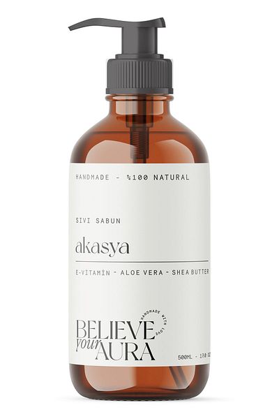 Believe Your Aura E-Vitamin Aloe Vera and Shea Butter Layered Acacia Extract Liquid Hand Soap - 500 ml