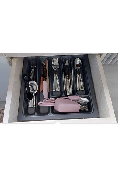 almital mobilya aksesuarları furniture accessories 36x36 Anthracite Spoon Free Συρτάρι - 33x32,5 cm Κομμένο (Με λεπτομέρεια κοπής)