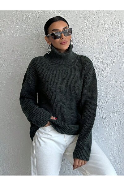 ATEMODAA Салоніки Зелений колір Повний рибальський комір Шаль