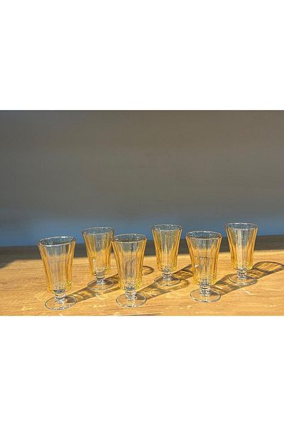 Paşabahçe PAŞABAHÇE Diamond Footed 6-Piece Water Glasses - 130 ML Coffee Side