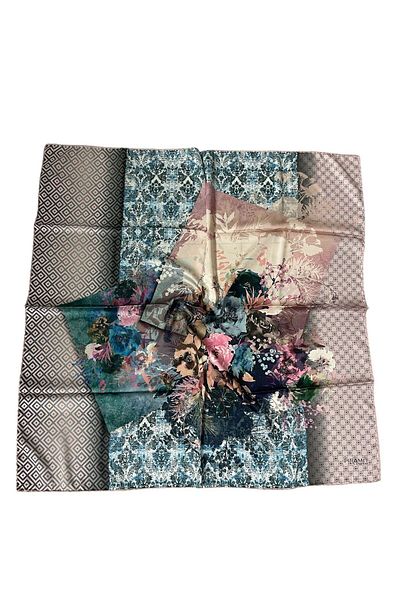 PİRAMİT 90cm X 90cm Pyramid Patterned Floral Printed Powder Scarf - Es-36