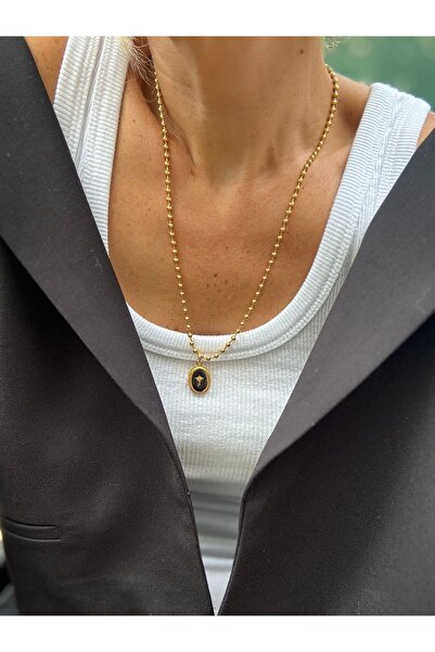 Rossetto Atelier Siyah Mineli Kuzey Yıldızı Kolye