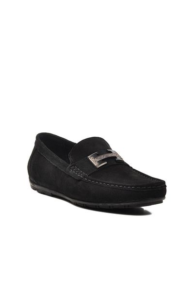 MARCOMEN 152-17344 Men's Black Loafer - Genuine Leather and Nubuck