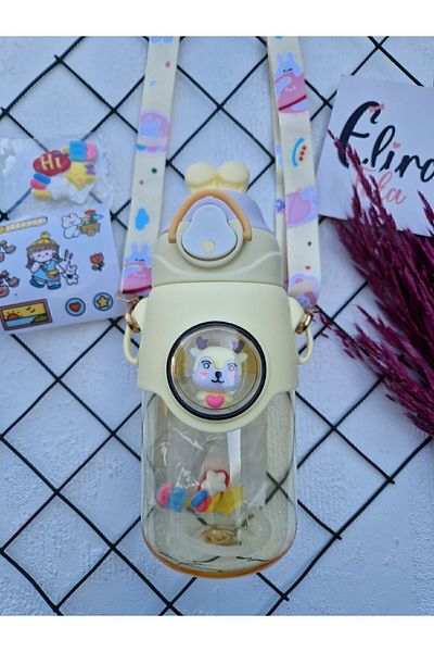 Berry Bottle مجسم غزال مع دب وأذنين أرنب قارورة مياه للمدرسة مع حزام نماذج مياه مشبك إليرا