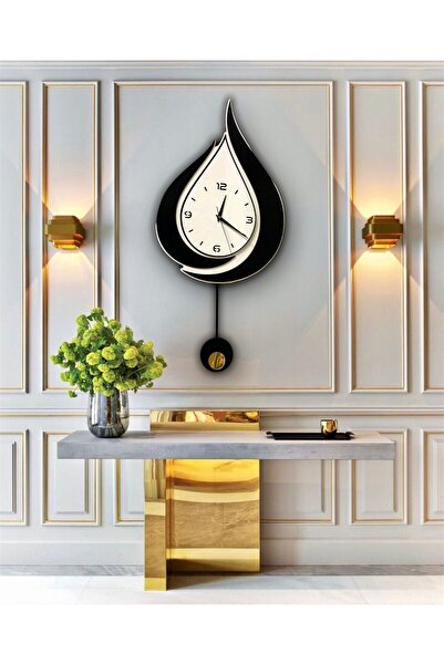 Genel Markalar Retro DMR Damla Model Sarkaçlı Saat,Ahşap Duvar Saati, Duvar S...