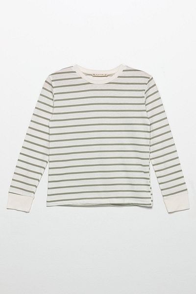 for you kids Crew Neck Long Sleeve Green Bottom Top Set