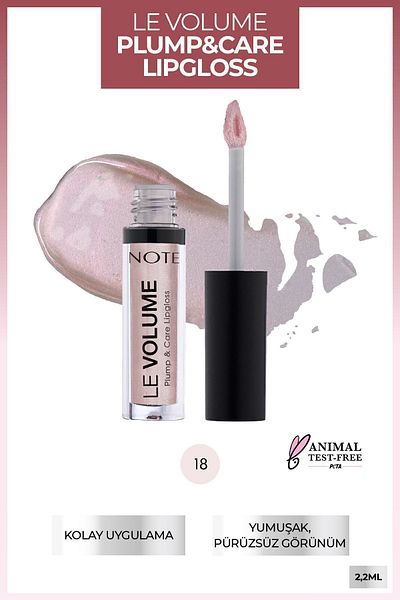 NOTE Le Volume Plump & Care Lipgloss Moisturizing Lip Gloss - 18 Only You - Pink