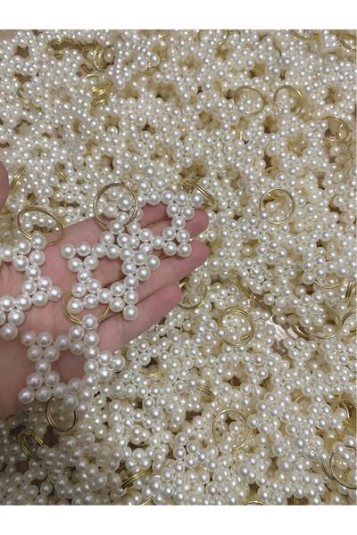 Emtory Home 50 Adet Beyaz Inci Yıldız Anahtarlık Düğün,nişan, Bride To Be, Do...