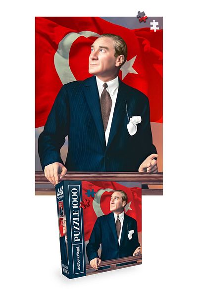 Neverland 2 PIECES 1000 PIECES PUZZLE - ATATURK and WORLD MAP-I