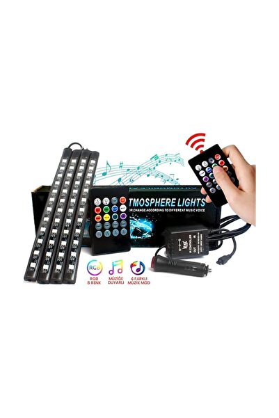 MeyZone 12 Ledli Ayak Altı Led Lamba Sese Duyarlı Led Müziğe Duyarlı Led Çakmaklık Girişli