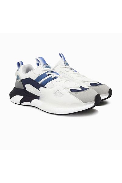 Bulldozer 241498 Ανδρικό Ορθοπεδικό Sneaker - Λευκό, Μαύρο, Χοντρή Σόλα, Αναπνεύσιμο, Καθημερινό περπάτημα