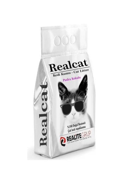 Real Cat Realcat Pudra Kokulu Topaklaşan Bentonit Kedi Kumu 20 L