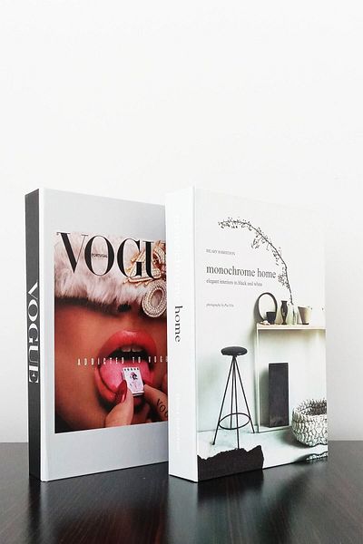 ndukkan 2-Piece Vogue Portugal and Monochrome Home Themed Decorative Book Box Appearance