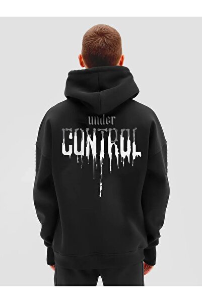 SELF CONTROL Undercontrol Drip Štampano 100% Pamuk Unisex Oversize kroj Hoodie