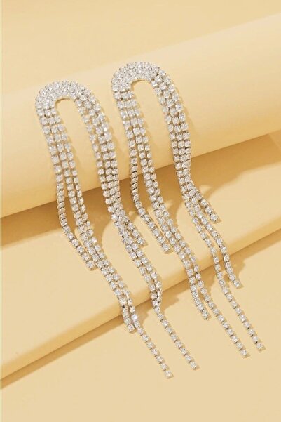 faseb Taşlı Püsküllü Sallantılı Abiye Küpe