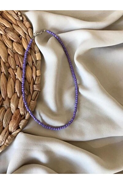 Genel Markalar Kadın Lila Renk Boncuk Kolye