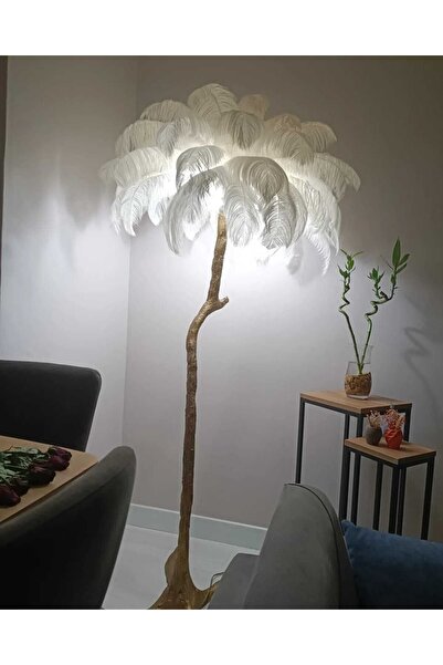 abajur Lambader Deve Kuşu Tüy