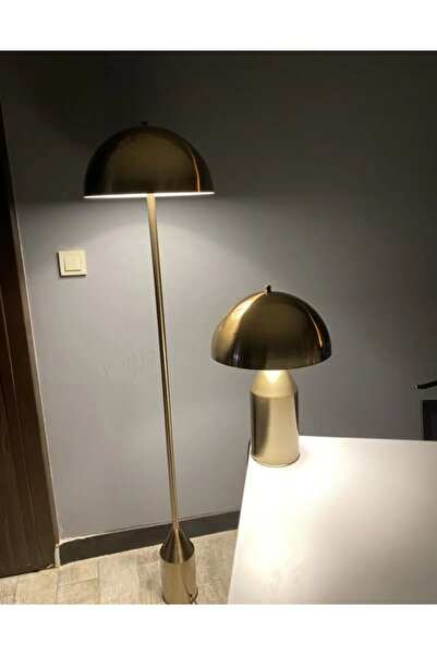 PARMA TASARIM Bal Renk Kaplamalı Mantar Lambader Ve Mantar Abajur Seti