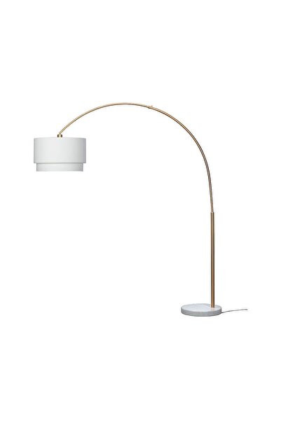 VİSENTE HOME Mermer Ayaklı Şapkalı Metal Lambader