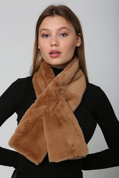 Luminos Butik Stylish Winter Neck Collar - Brown Plush Scarf, Soft and Warm Byn01