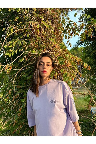 Basic Lila Oversize Tisort