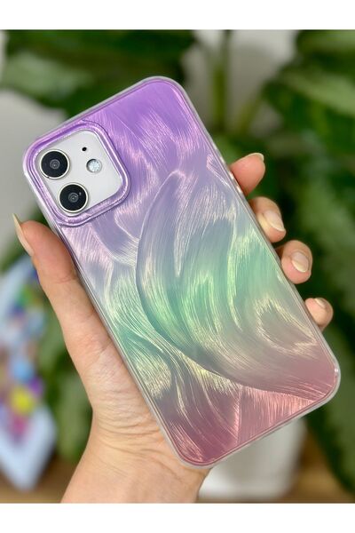Go Aksesuar حافظة بتصميم لامع متدرج الألوان متوافقة مع هاتف iPhone 12 و12 Pro