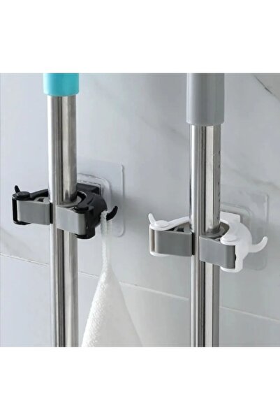 Self Power 3 Adet Çok Amaçlı Paspas ,Süpürge, Fırça Ve Mob Askısı Sap Tutucu Mutfak ve Banyo Askısı Set