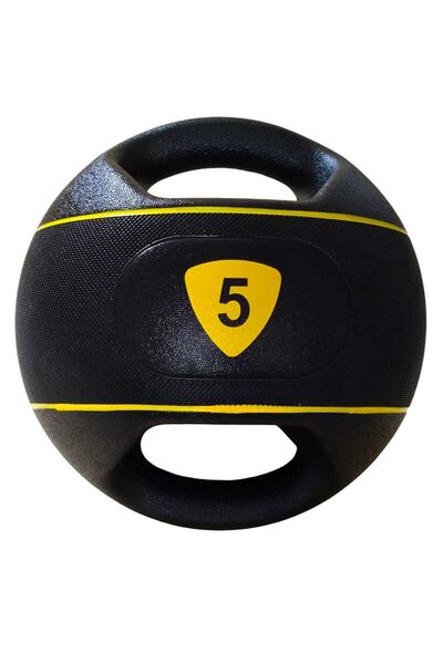 AVESSA Profesyonel Kauçuk Tutamaçlı Sağlık Topu- Çift Saplı Ağırlık Topu - Sessiz ve Ultra Dayanıklı