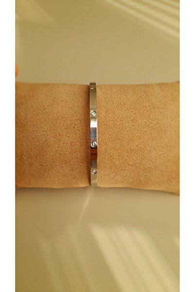 Opia JEWELRY Çelik Taşlı Kelepçe Silver Sayina Aksesuar
