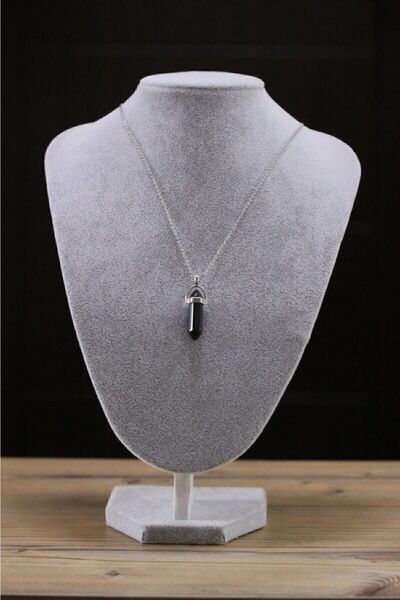 DMA AKSESUAR قلادة البندول من حجر العقيق الطبيعي