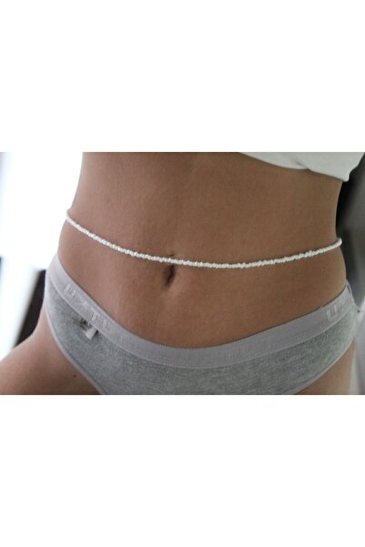 Sauron Boutique Kadın Beyaz Boncuk Bel Zinciri