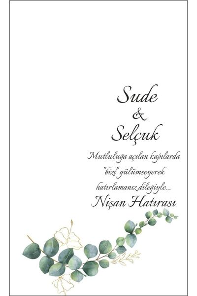 ButikSosyetik Kişiye Özel Nişan,kına Hatırası Anahtarlık Kartı 9x15 Cm 49 Adet